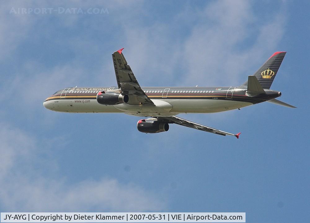 JY-AYG, 2006 Airbus A321-231 C/N 2730, Royal Jordanien A321 climbing out from RWY29