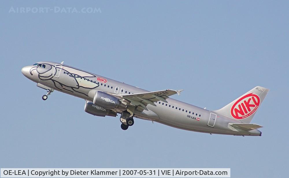 OE-LEA, 2005 Airbus A320-214 C/N 2529, NIKIS A320 climbing out from RWY29