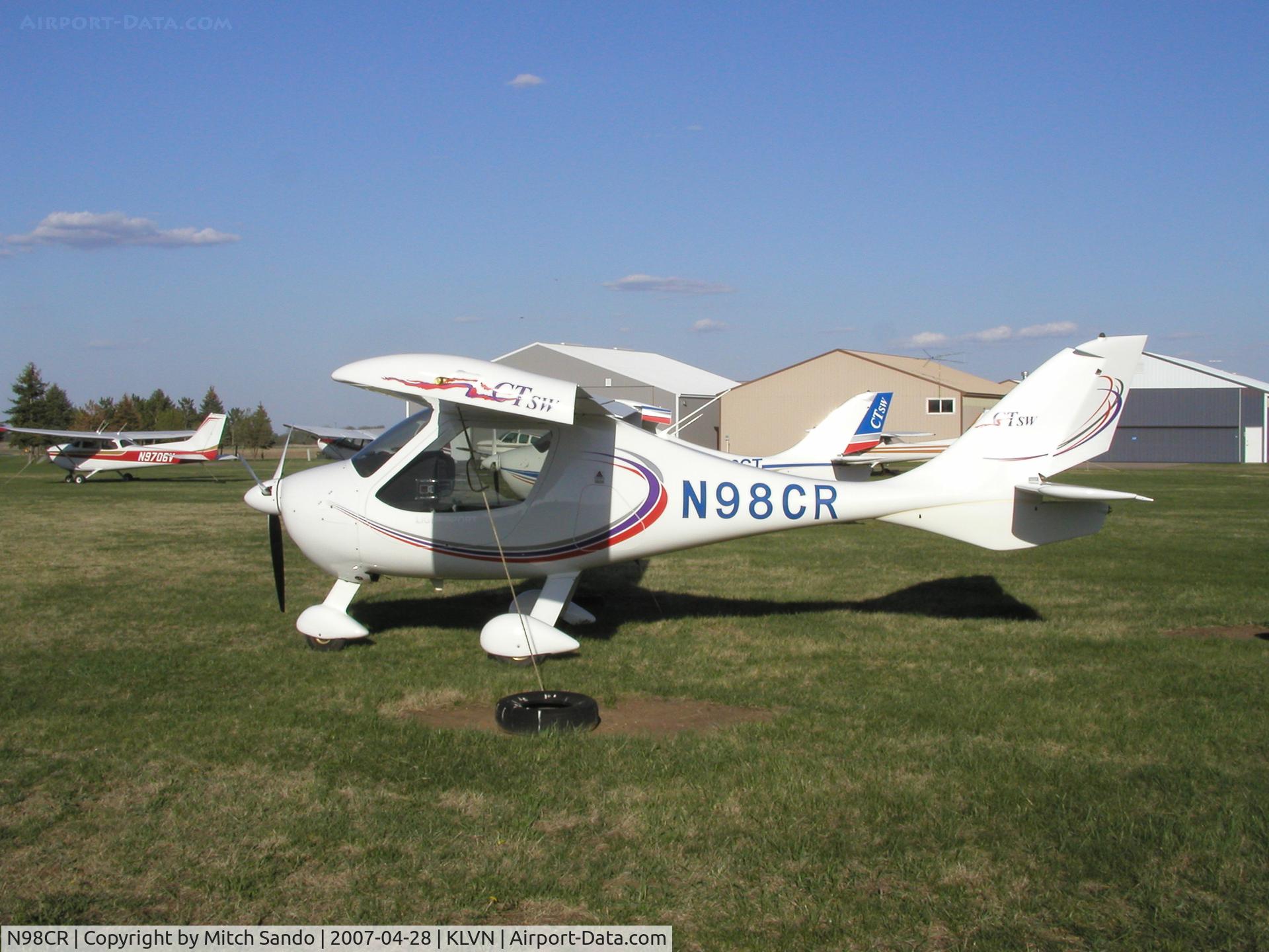N98CR, 2006 Flight Design CTSW C/N 06-05-13, CT tied down at Airlake.