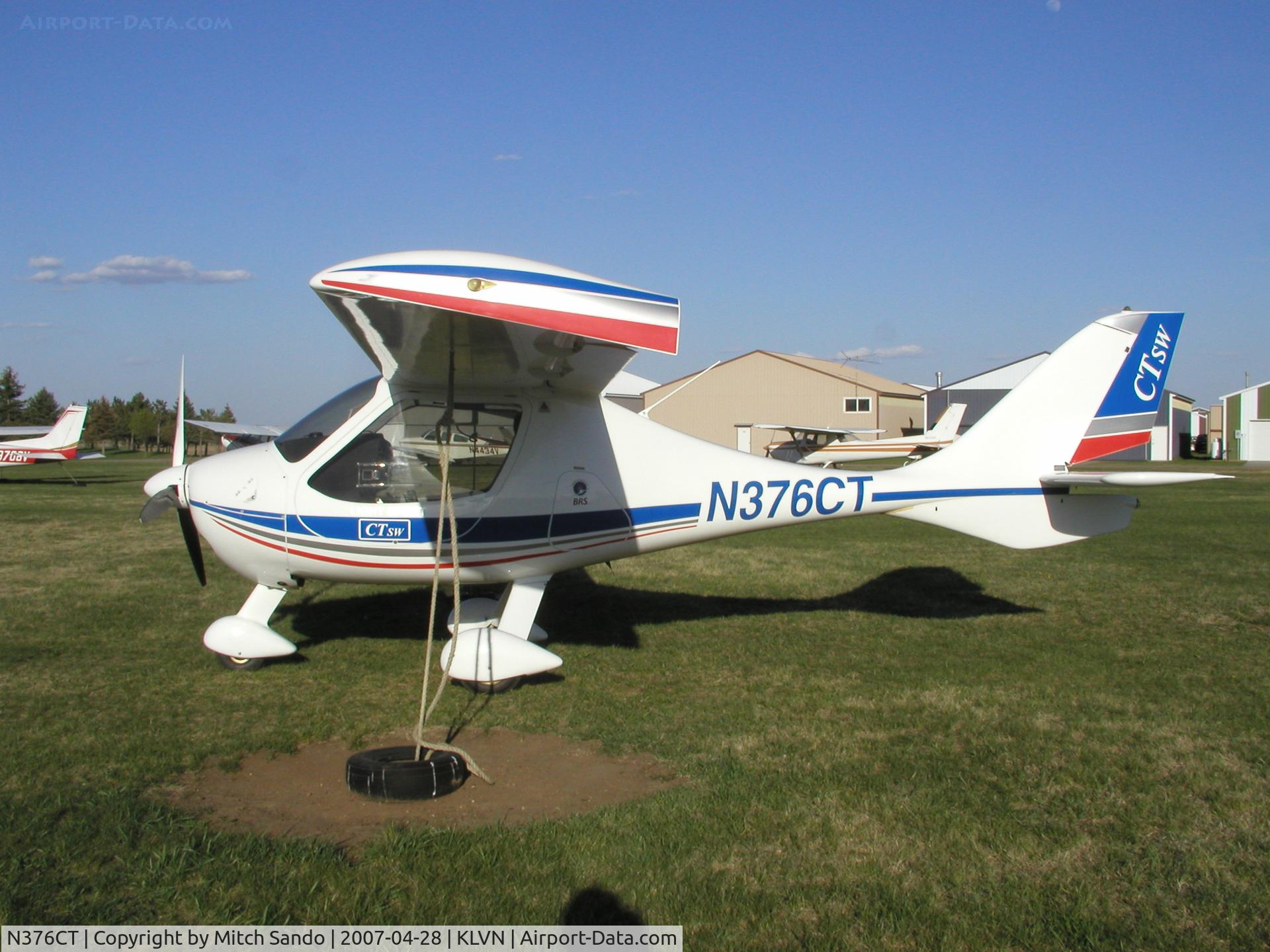 N376CT, 2006 Flight Design CTSW C/N 06-01-10, Another CT owned by LSA North tied down at Airlake.