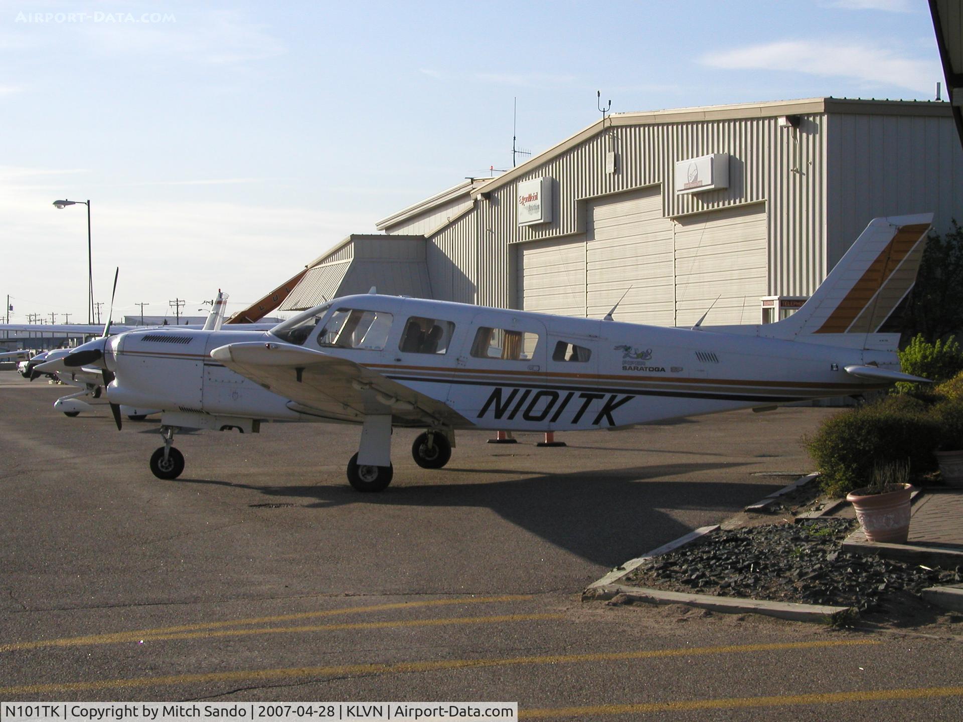 N101TK, 1980 Piper PA-32R-301T Turbo Saratoga C/N 32R-8029062, Piper Saratoga parked on the ramp at Airlake.