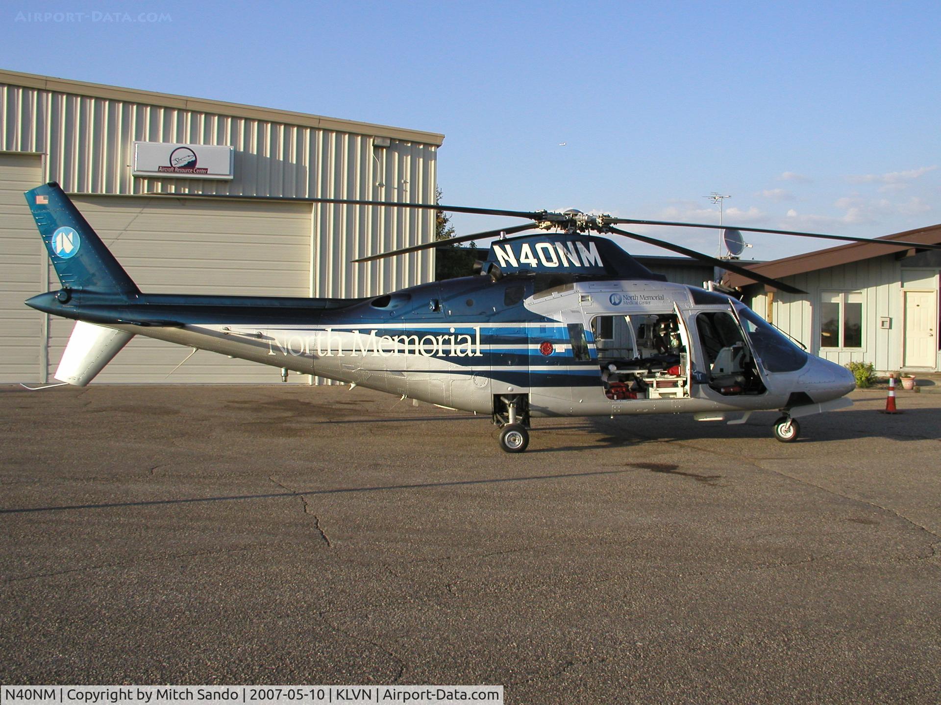 N40NM, 1987 Agusta A109A II C/N 7395, Serving as Air Care 1 while N911D is getting some maintenance at Crystal Airport (MIC).