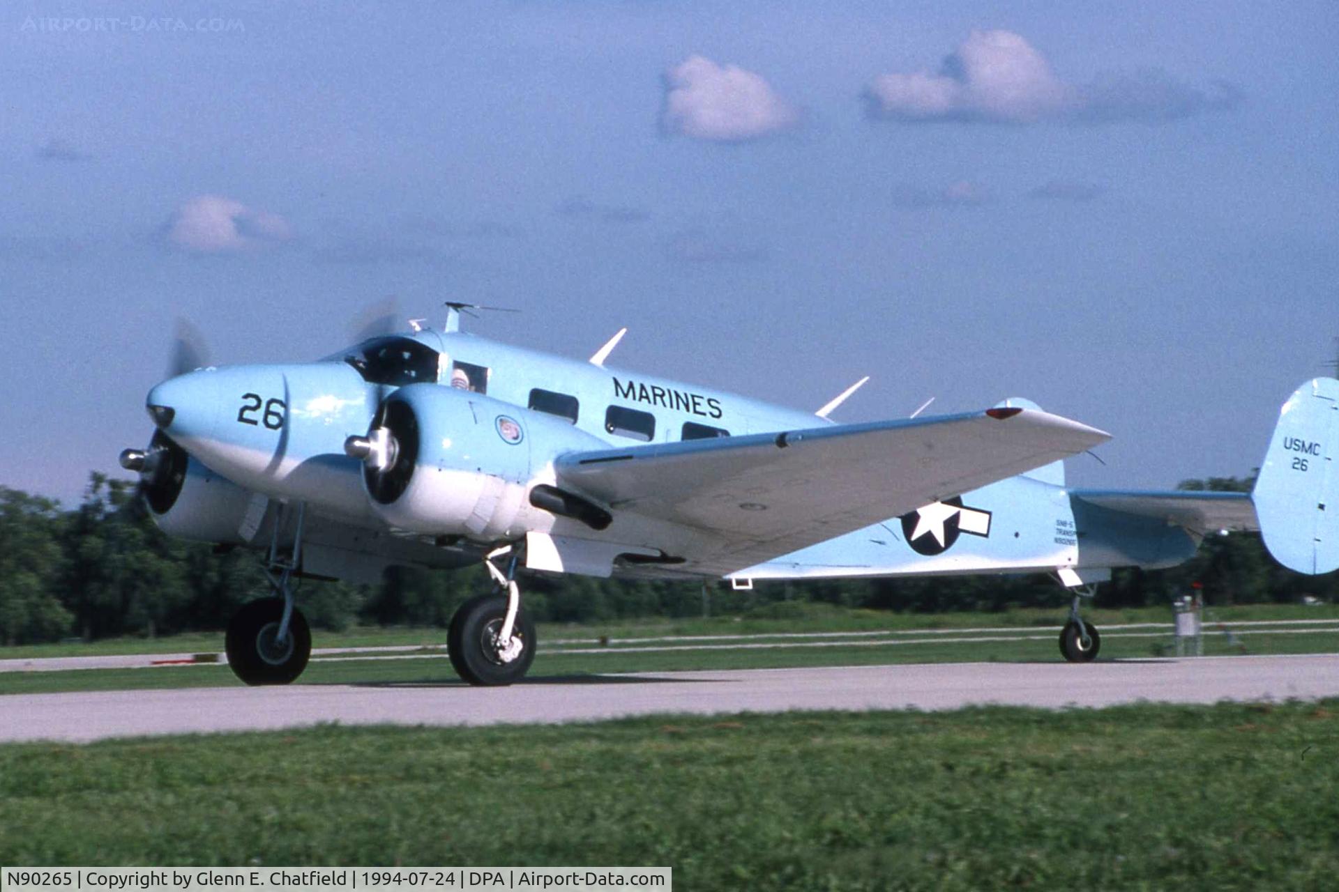 N90265, 1965 Beech TC-45J (SNB-5) Expeditor C/N 6141, SNB-5 23843 departing runway 1L