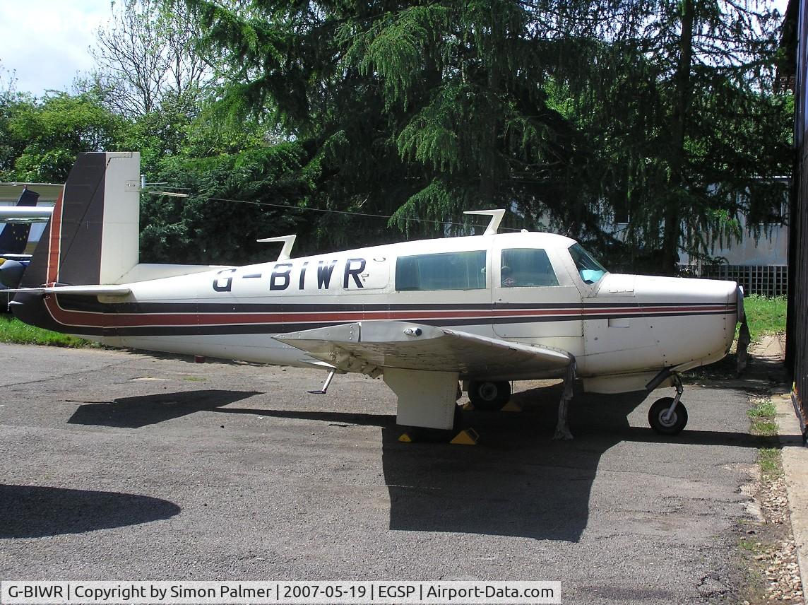 G-BIWR, 1976 Mooney M20F Executive C/N 22-1339, Mooney M20F at Sibson airfield