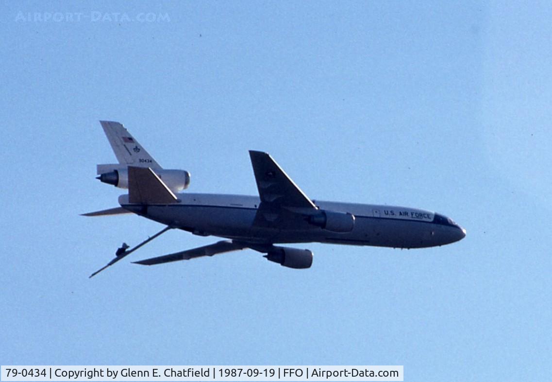 79-0434, 1979 McDonnell Douglas KC-10A Extender C/N 48201, KC-10A flying over the National Museum of the U.S. Air Force celebrating the 40th Anniversary of the USAF