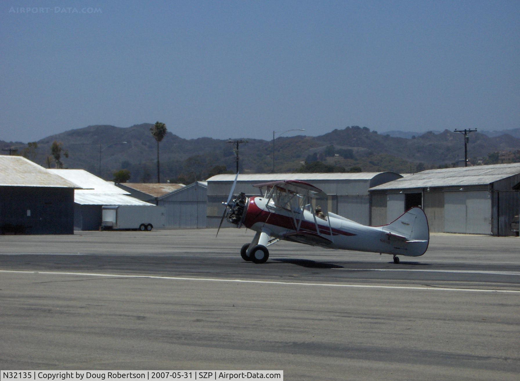 N32135, 1941 Waco UPF-7 C/N 5767, 1941 Waco UPF-7, Continental W670 220 Hp, taxi on to Rwy 22