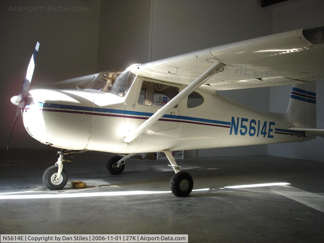 N5614E, 1958 Cessna 150 C/N 17114, in the hanger