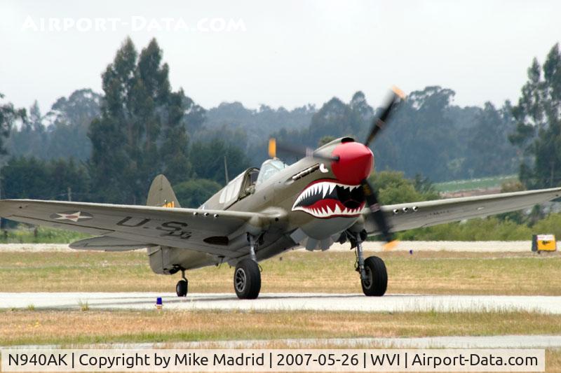 N940AK, 1941 Curtiss P-40E Warhawk C/N 15321, Taxi in after airshow