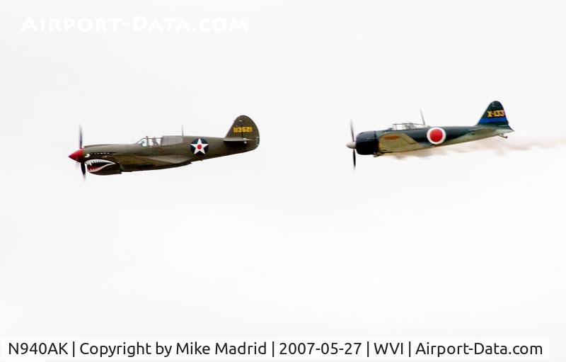 N940AK, 1941 Curtiss P-40E Warhawk C/N 15321, Japanese Zero at 6 O’clock