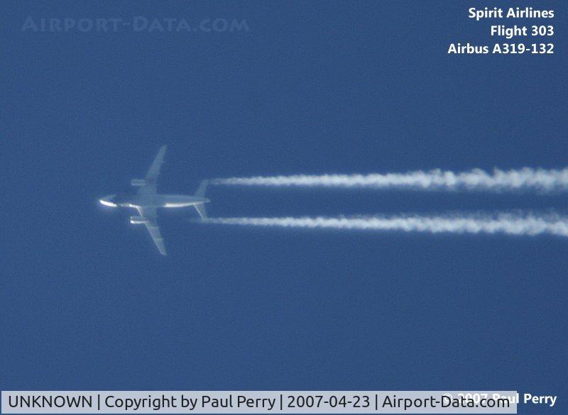 UNKNOWN, Contrails Various C/N Unknown, Spirit Airlines over North Carolina