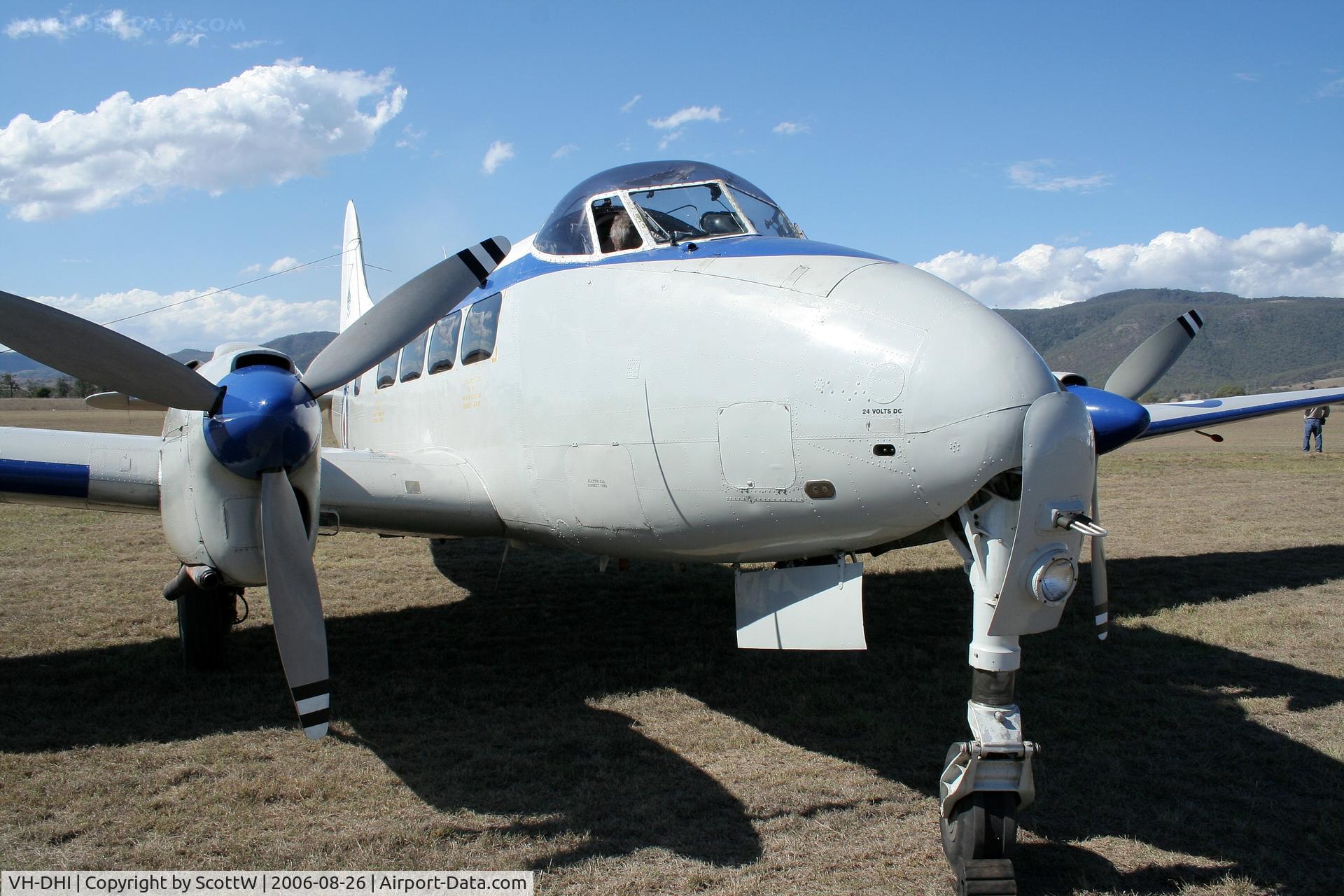 VH-DHI, 1955 De Havilland DH-104 Dove 5 C/N 04410, image taken at the 15th annual festival of flight Watts Bridge Memorial Airfield QLD