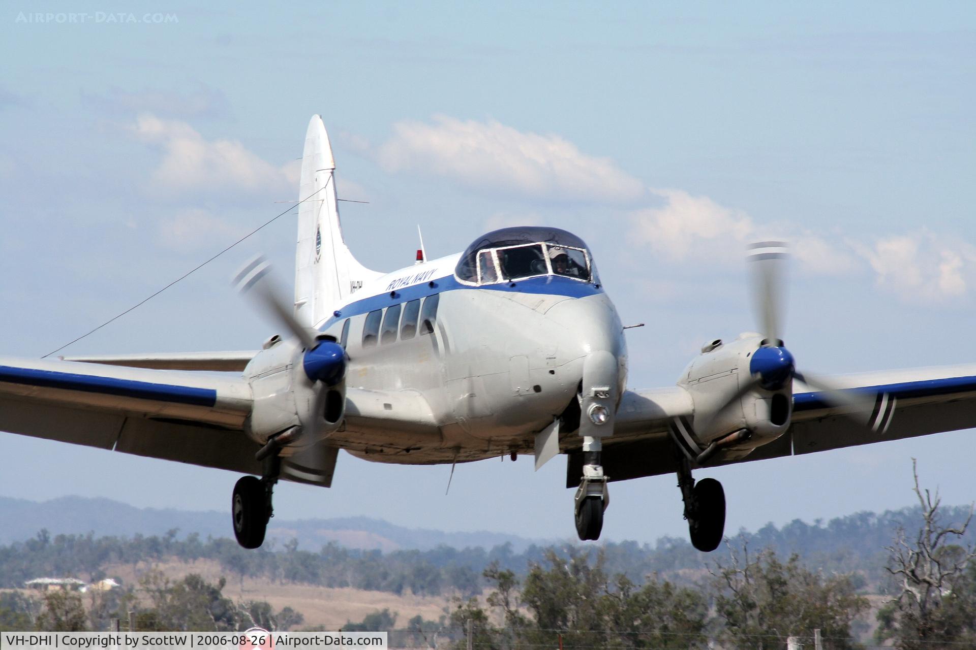 VH-DHI, 1955 De Havilland DH-104 Dove 5 C/N 04410, image taken at the 15th annual festival of flight Watts Bridge Memorial Airfield QLD