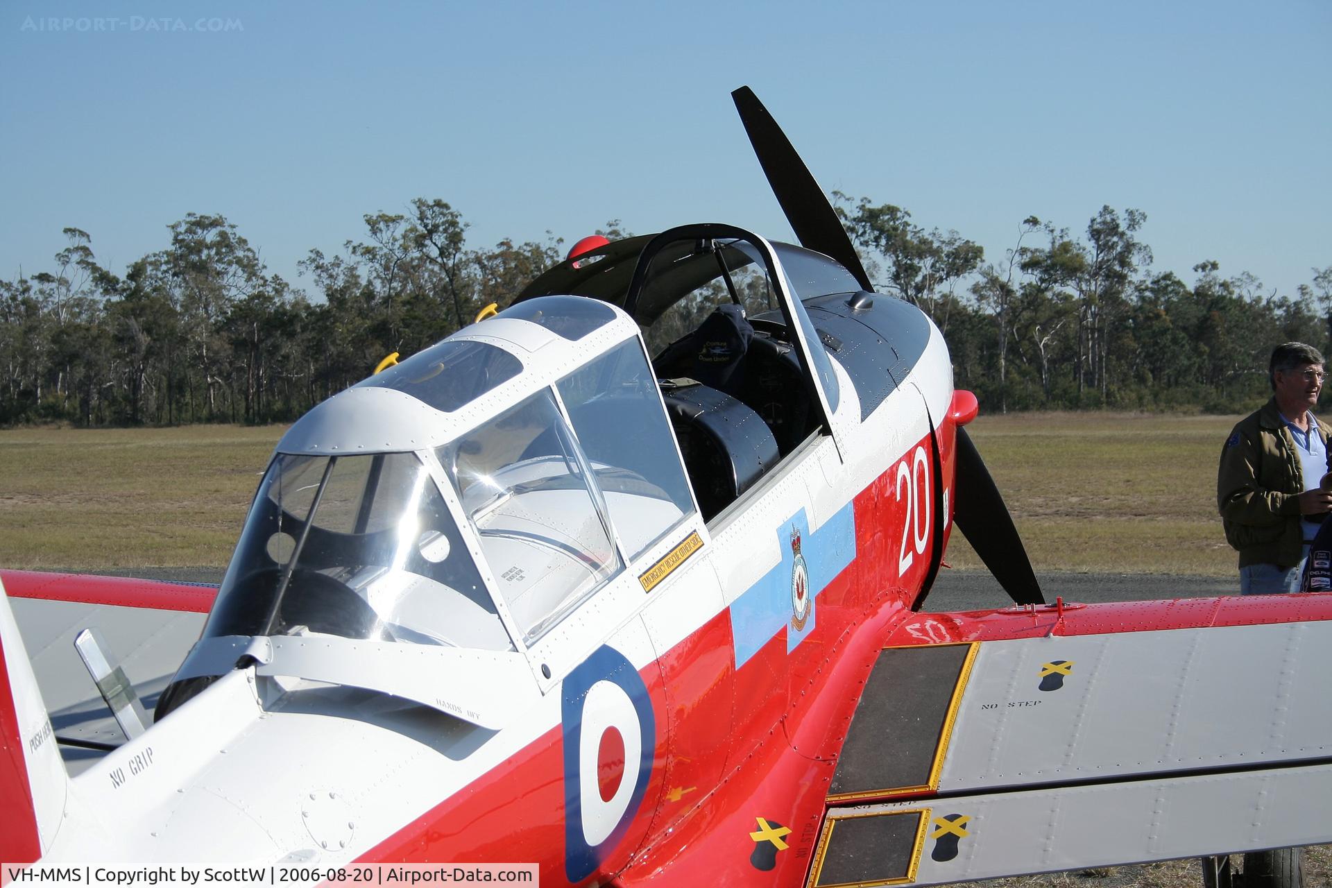 VH-MMS, 1951 De Havilland DHC-1 Chipmunk T.10 C/N C1/0528, Image taken at Caboolture Airfield QLD Aus.