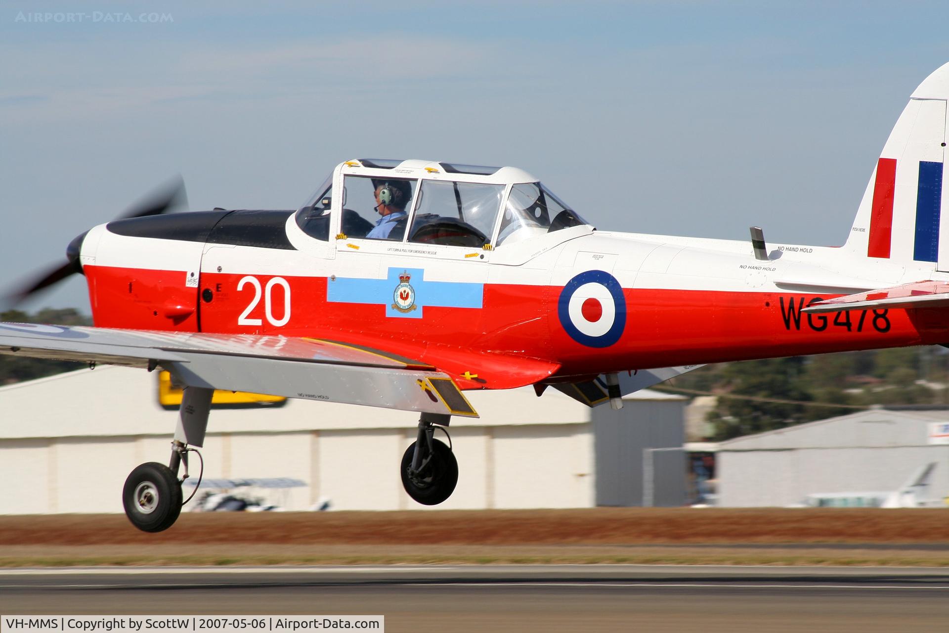 VH-MMS, 1951 De Havilland DHC-1 Chipmunk T.10 C/N C1/0528, image taken at Toowoomba. Guido Zuccoli Memorial Fly-in