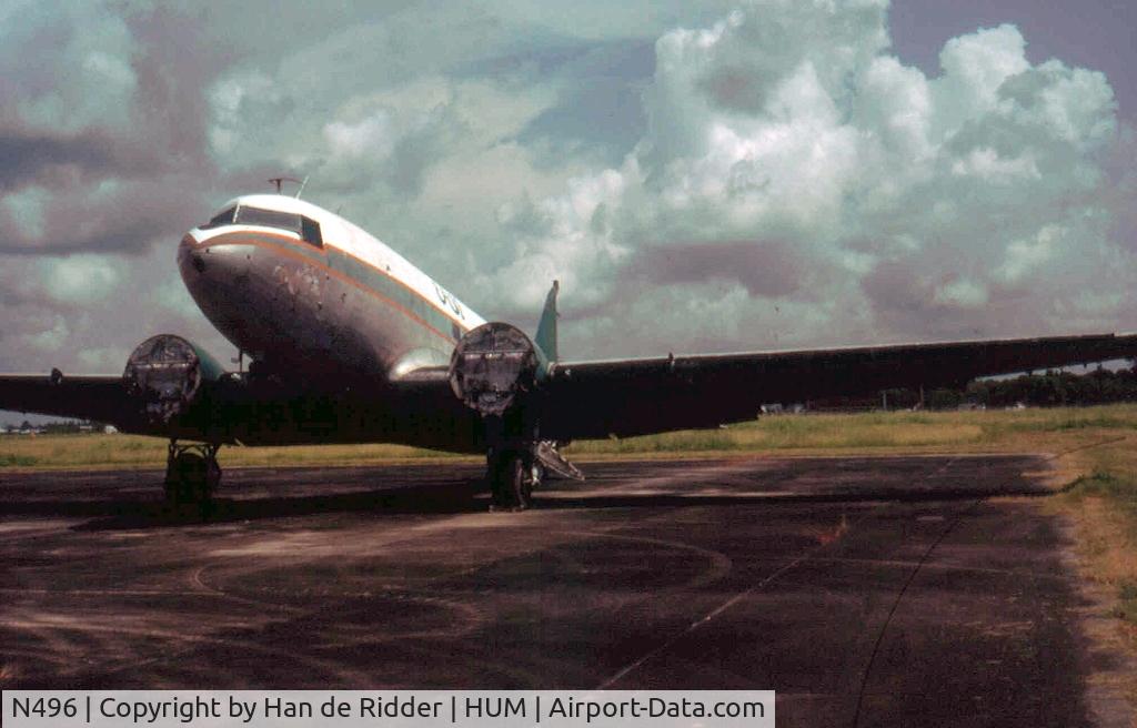 N496, 1940 Douglas DC-3A-269C C/N 2270, WFU at Houma, Louisiana, August 1993