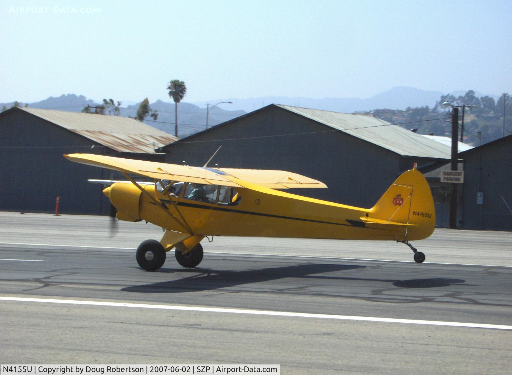 N4155U, 1993 Piper PA-18-150 Super Cub C/N 1809068, 1993 Piper PA-18-150 SUPER CUB, Lycoming O-320 150 Hp, oversize tires,  takeoff roll Rwy 22, tail already up