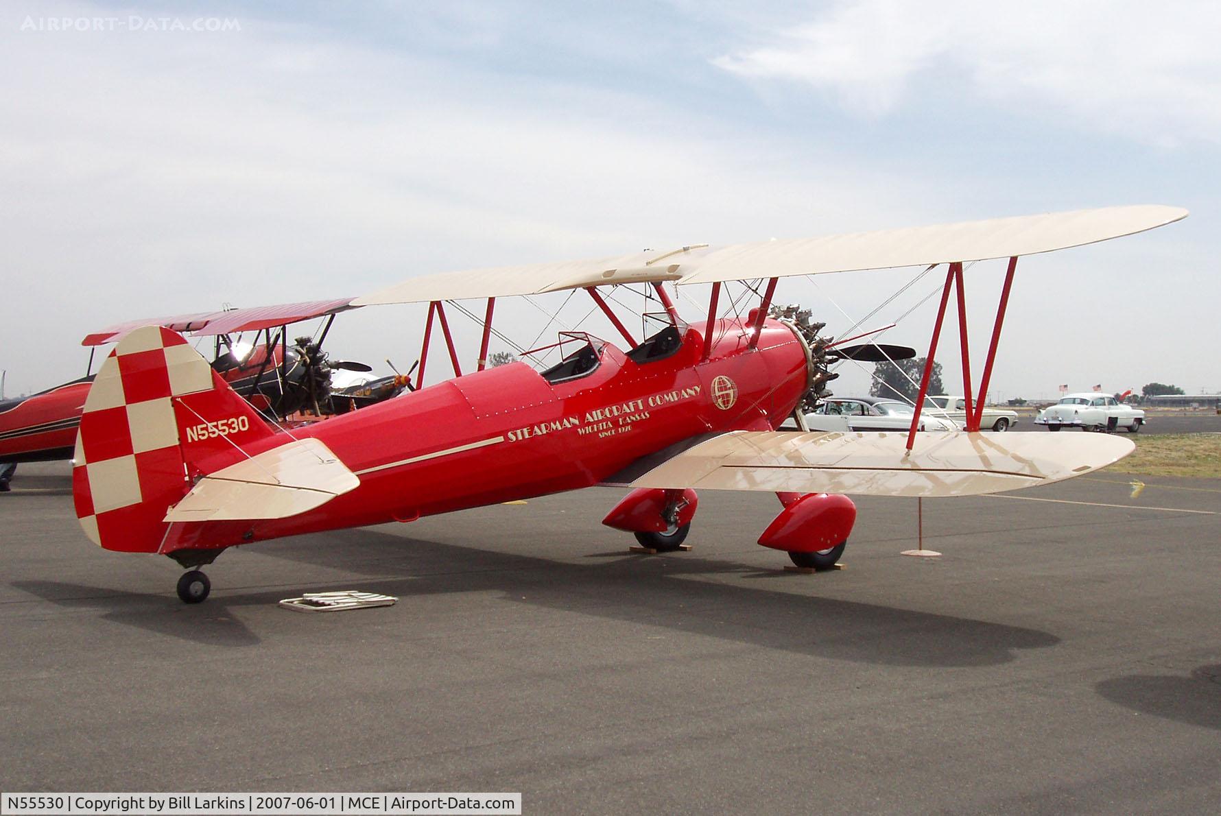 N55530, 1943 Boeing A75N1(PT17) C/N 75-4472, At Merced 50th Anniversary Antique Aircraft Fly-In