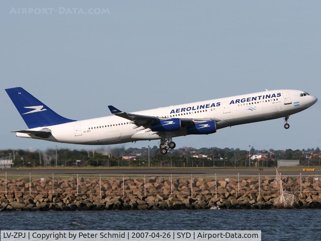 LV-ZPJ, 1994 Airbus A340-211 C/N 074, A few hours late gives us the best possible sun at this time of the year