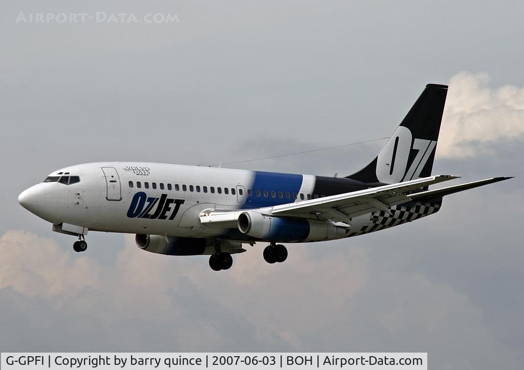 G-GPFI, 1974 Boeing 737-229 C/N 20907, IN OZ-JET COLOURS/ EUROPEAN