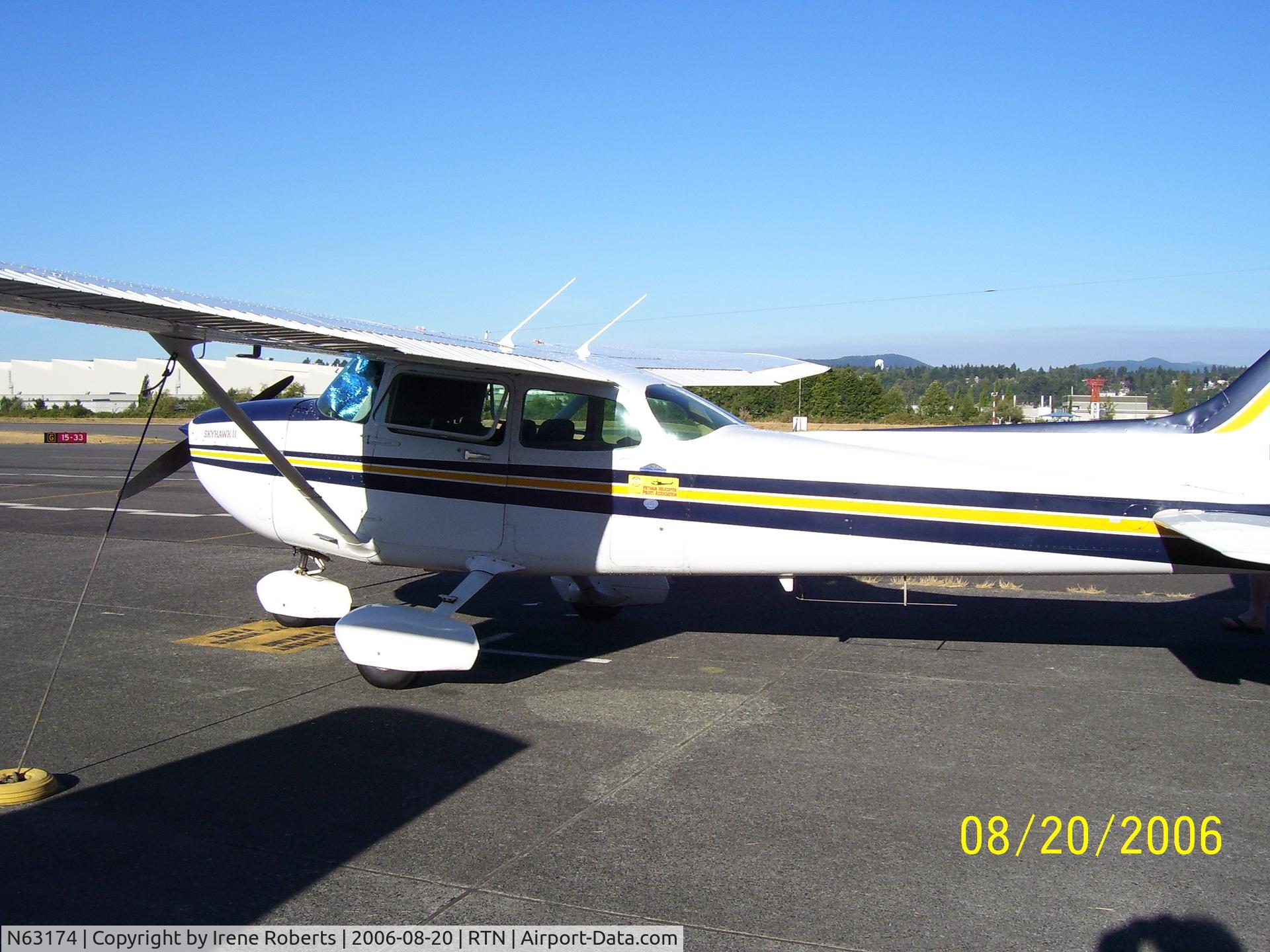 N63174, 1981 Cessna 172P C/N 17275399, Picture taken at Renton, WA Airfield
