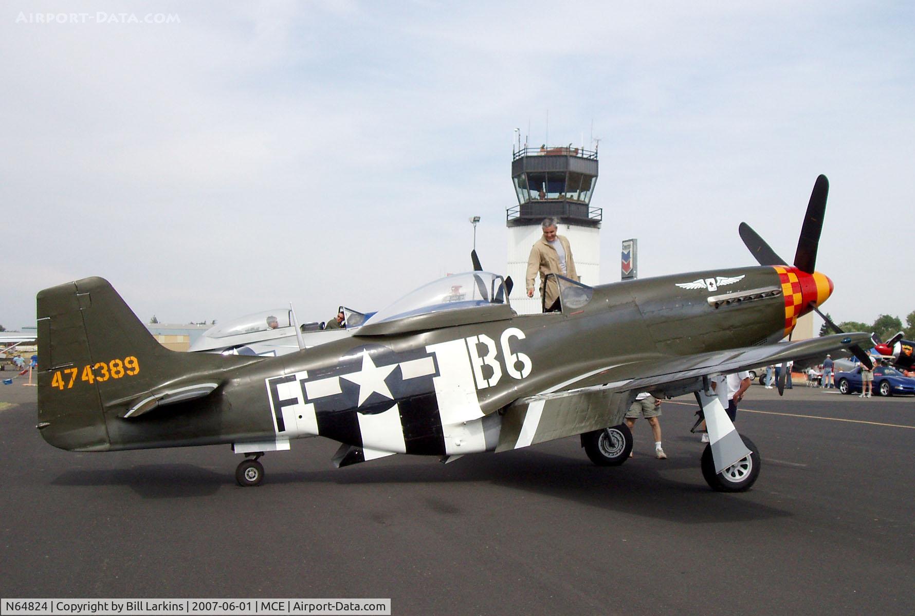 N64824, 1944 North American P-51D-30NA Mustang C/N 122-4929, At Merced 50th Anniversary Antique Aircraft Fly-In