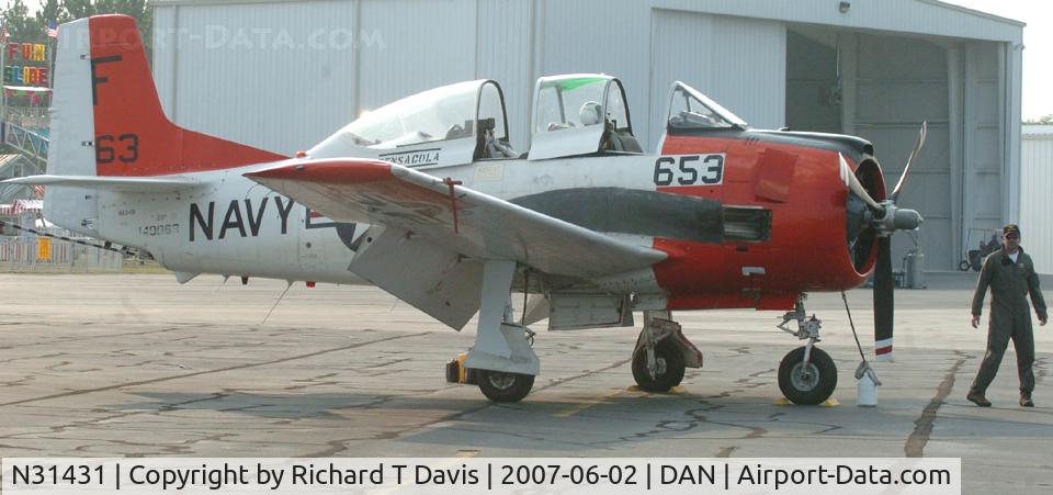 N31431, 1968 North American T-28C Trojan C/N 226-11 (140063), 1968 T-28C just arrived for the Southside Sky-Fest in Danville Va.