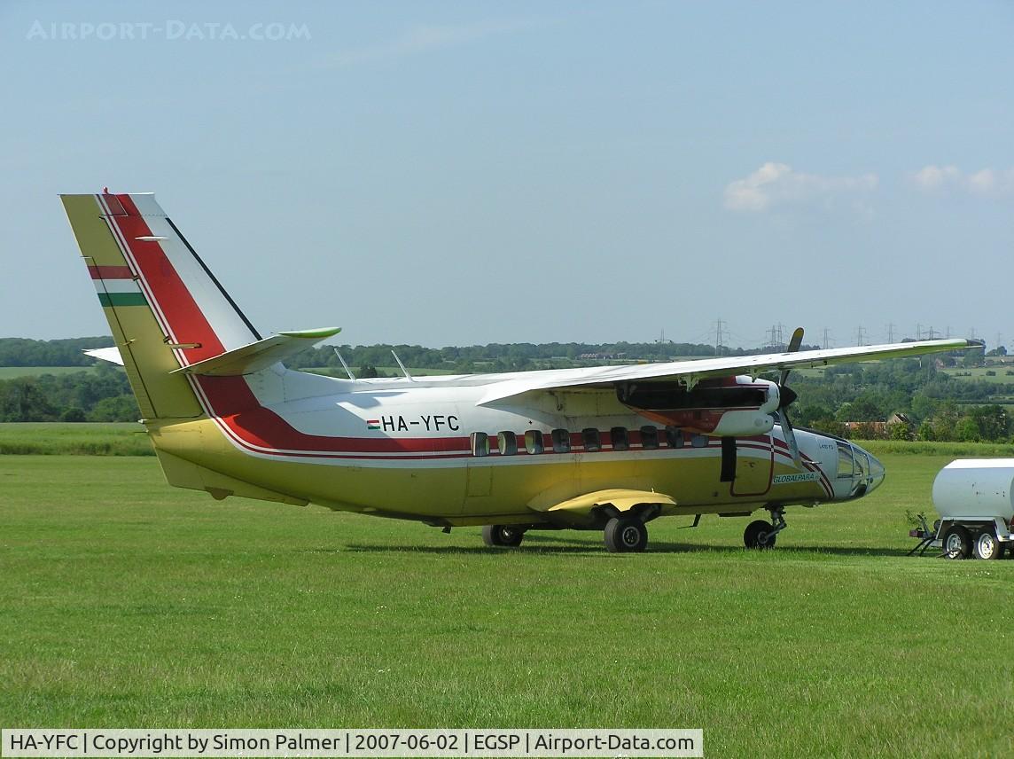 HA-YFC, 1985 Let L-410FG Turbolet C/N 851528, LET L-410 at Peterborough Sport Airfield