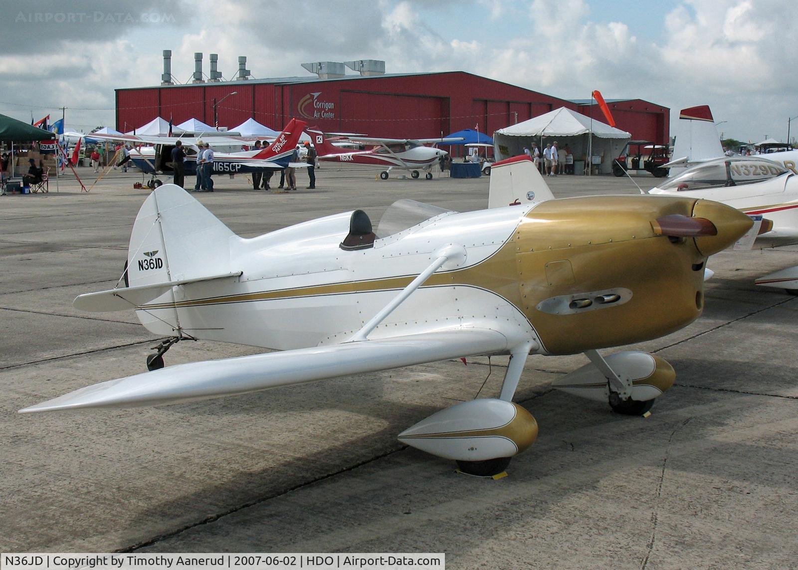 N36JD, 2001 Dormer John D G JD SPECIAL C/N 002, 2001 Dormer John D G JD SPECIAL, c/n 002, The EAA Texas Fly-In, Contential C-90 powered. 170 mph max, 140 mph cruise @ 2150 rpm.