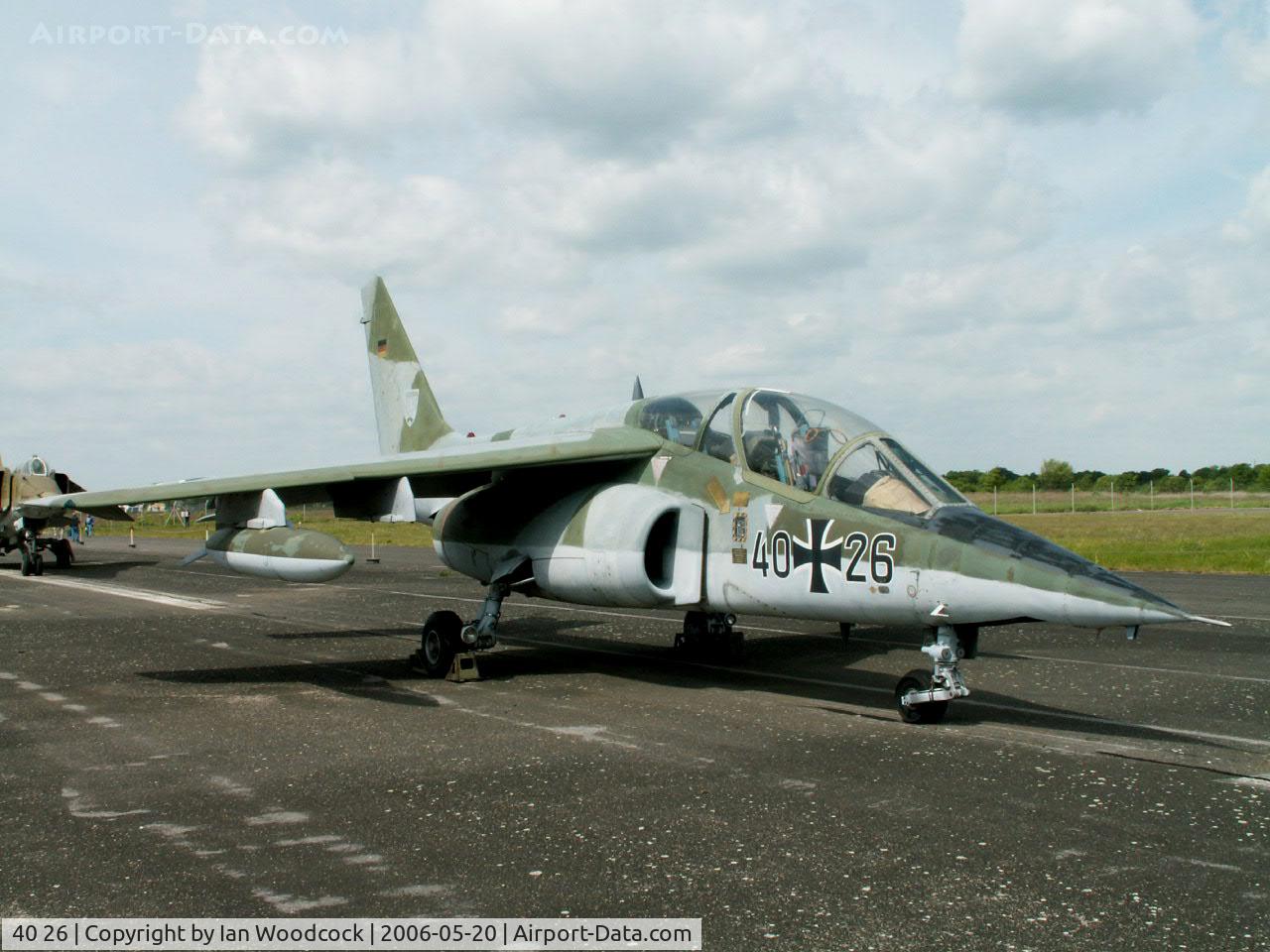 40 26, Dassault-Dornier Alpha Jet A C/N 0026, Dassault-Breguet-Dornier Alpha Jet/Preserved/Berlin-Gatow