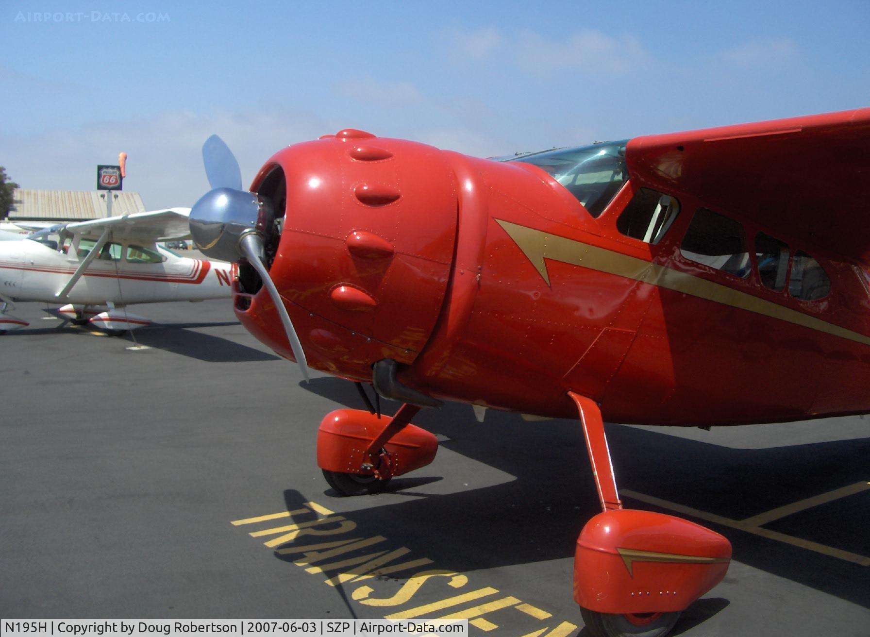 N195H, 1948 Cessna 195 Businessliner C/N 7200, 1948 Cessna 195 BUSINESSLINER, Jacobs R755-A2 radial 300 Hp, cowl, chrome prop & spinner