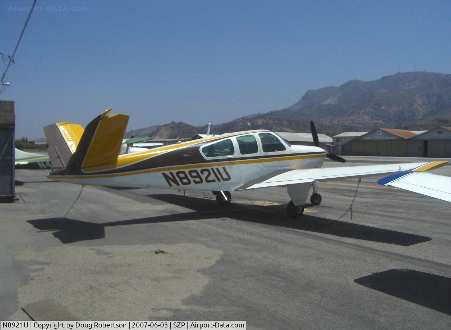 N8921U, 1965 Beech S35 Bonanza C/N D-7911, 1965 Beech S35 BONANZA, Continental IO-520-B 285 Hp