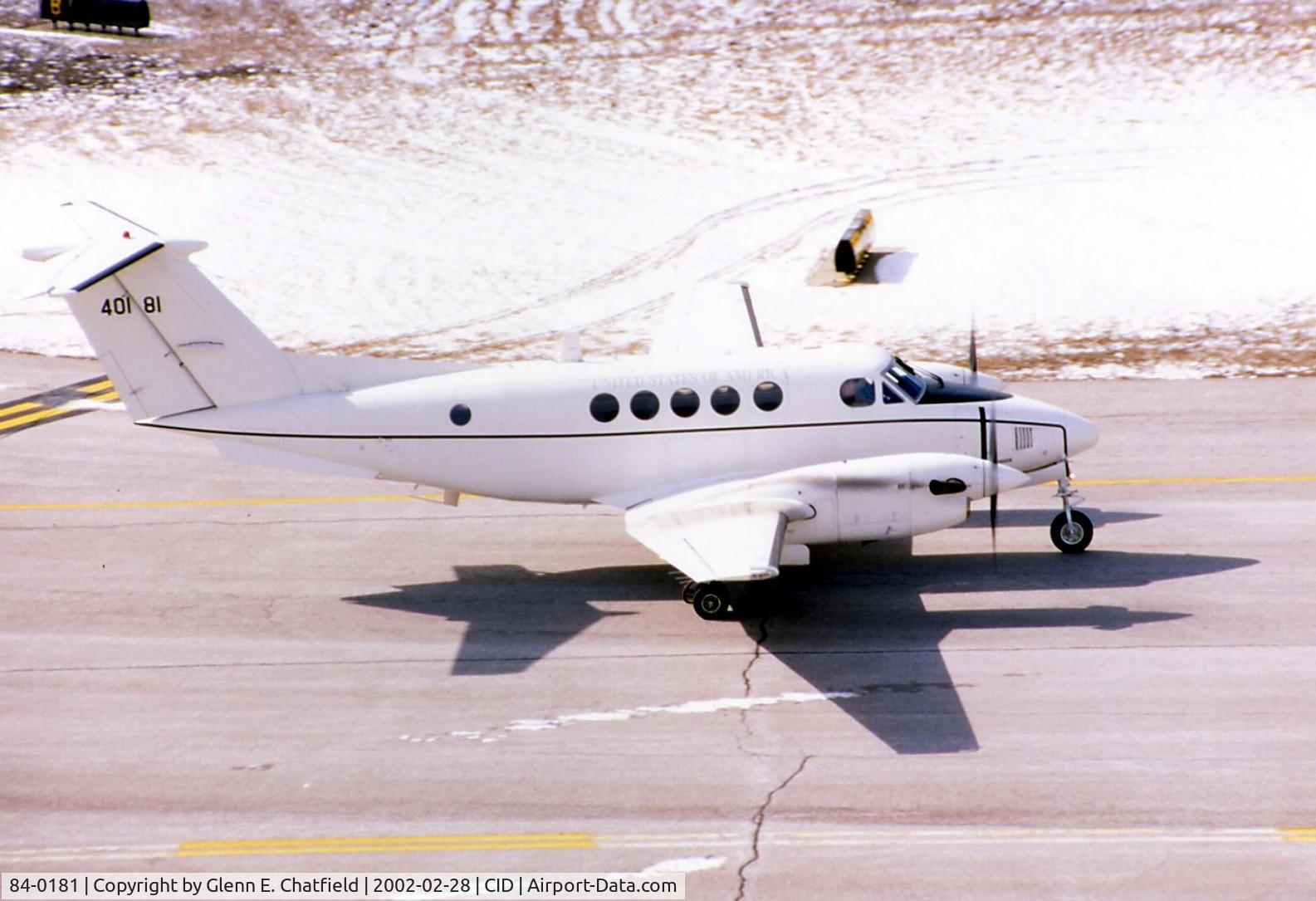 84-0181, 1984 Beech C-12F Huron C/N BL-111, C-12F taxiing by the control tower