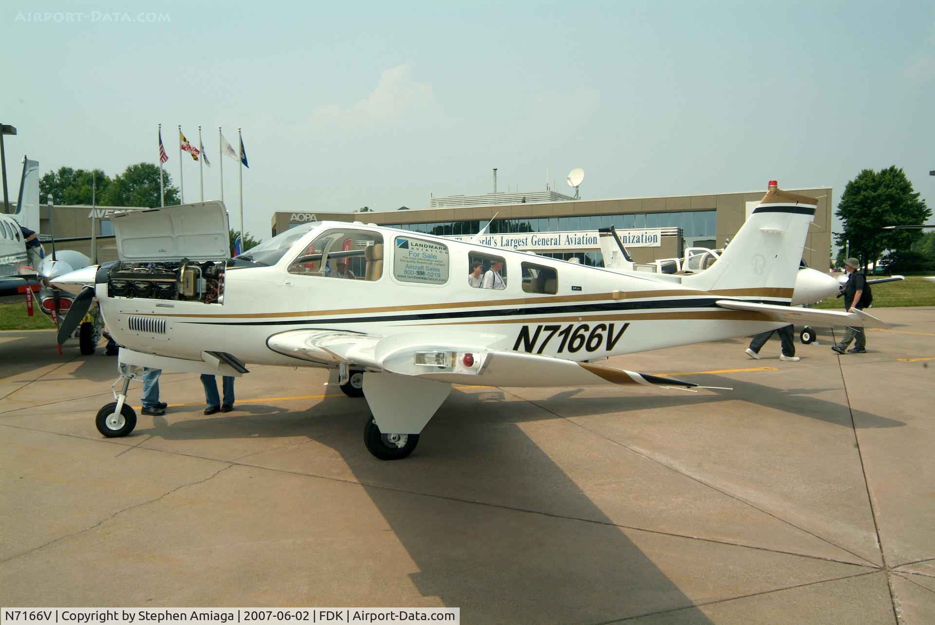 N7166V, 2007 Raytheon Aircraft Company G36 C/N E-3766, Glass Bonanza for sale at AOPA Open House