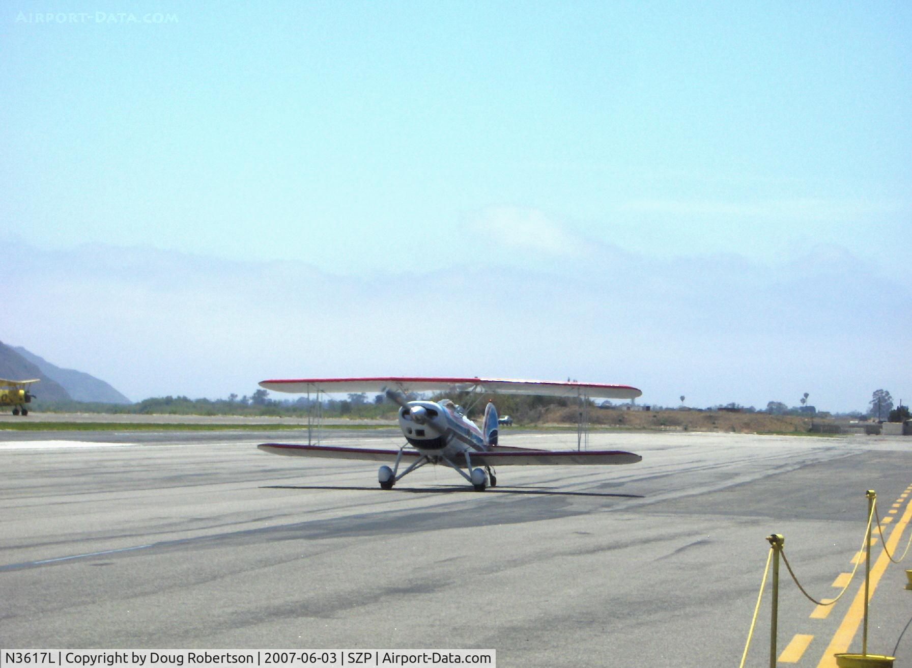 N3617L, 1978 Great Lakes 2T-1A-2 Sport Trainer C/N 0815, 1978 Great Lakes 2T-1A-2, Lycoming IO-360-B1F6 180 Hp, 4 aileron model, inverted fuel & oil systems, CS prop, taxi after landing Rwy 22