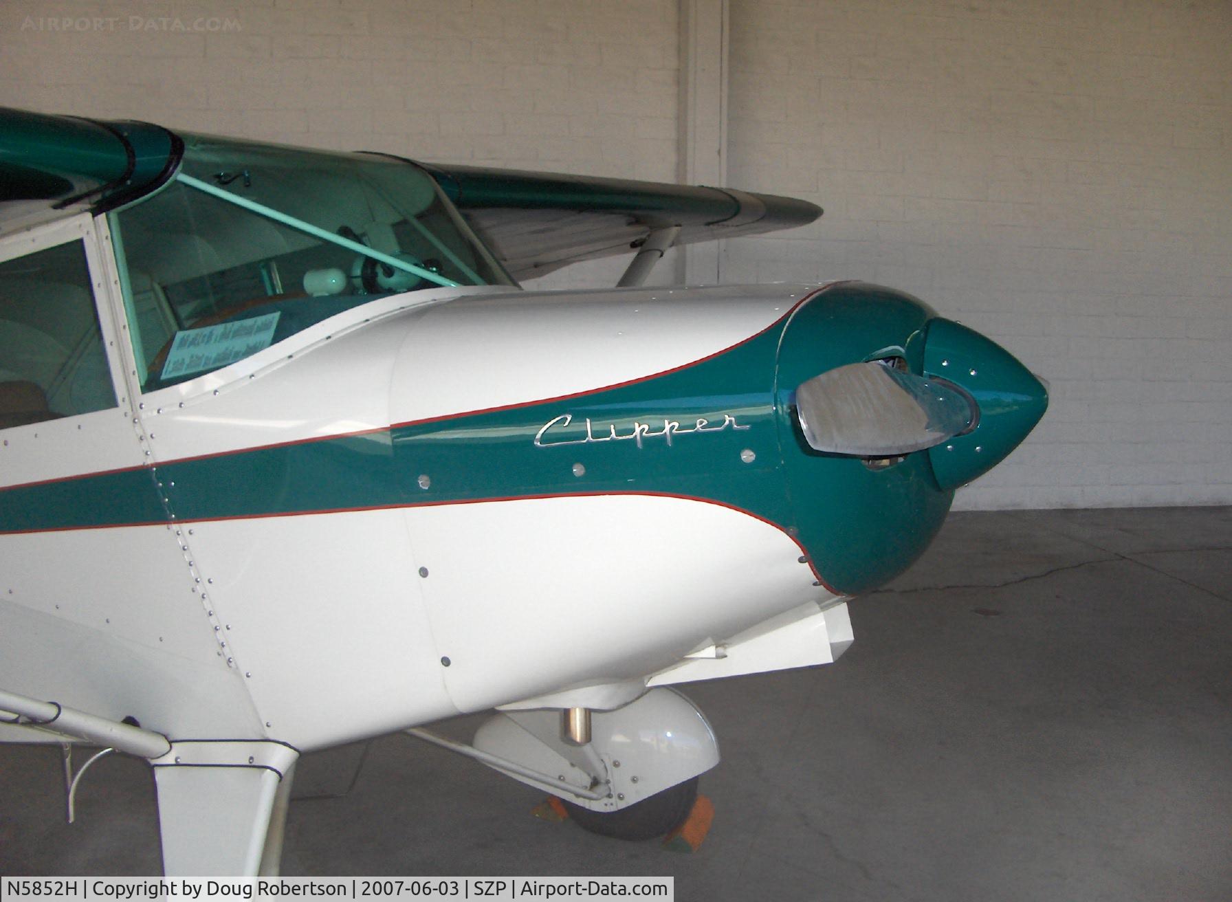 N5852H, 1949 Piper PA-16 Clipper C/N 16-462, 1949 Piper PA-16 CLIPPER, Lycoming O-235-C1 115 Hp, cowl, chrome prop