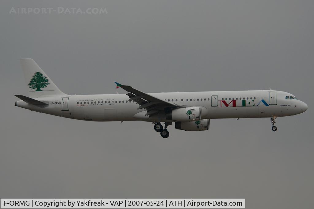 F-ORMG, 2003 Airbus A321-231 C/N 1956, Middle East Airlines Airbus 321