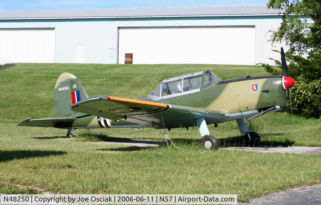 N48250, 1951 De Havilland DHC-1 Chipmunk T.10 C/N C1/0251, Sitting at New Garden.
