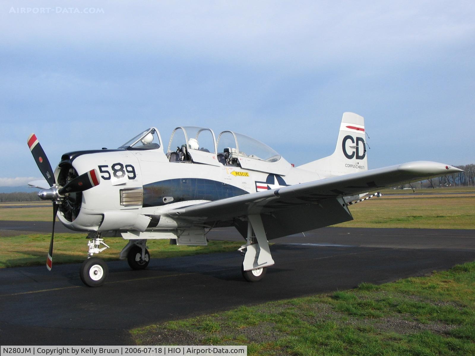 N280JM, North American T-28C Trojan Trojan C/N 226-166, on the tarmac in Hillsboro, Oregon