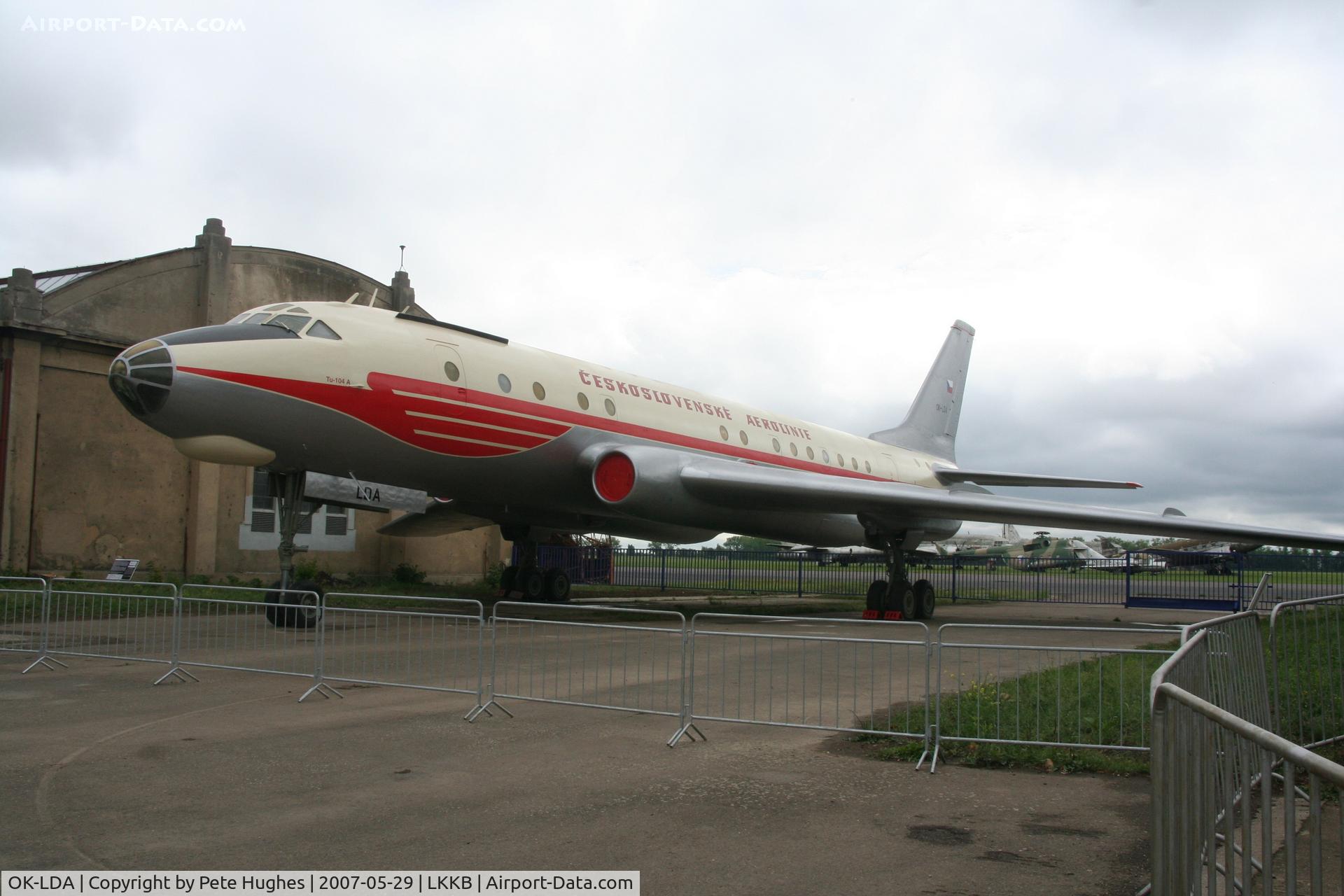 OK-LDA, 1957 Tupolev Tu-104A C/N 76600503, restored Tu104 OK-LDA on display at the Kbely museum, Prague