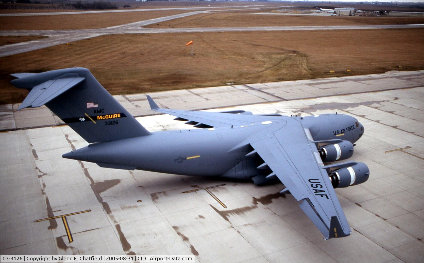 03-3126, 2003 Boeing C-17A Globemaster III C/N 50134/F133/P126, C-17A on the Landmark ramp