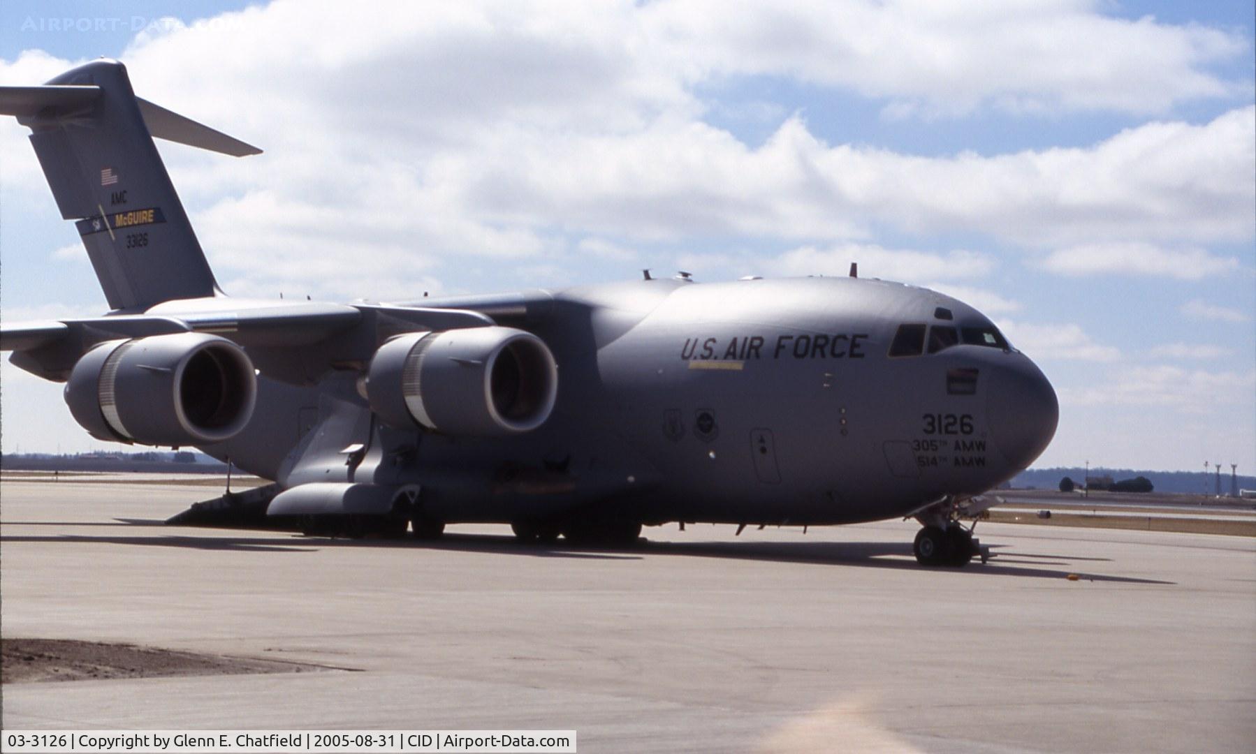 03-3126, 2003 Boeing C-17A Globemaster III C/N 50134/F133/P126, C-17A on the Landmark ramp