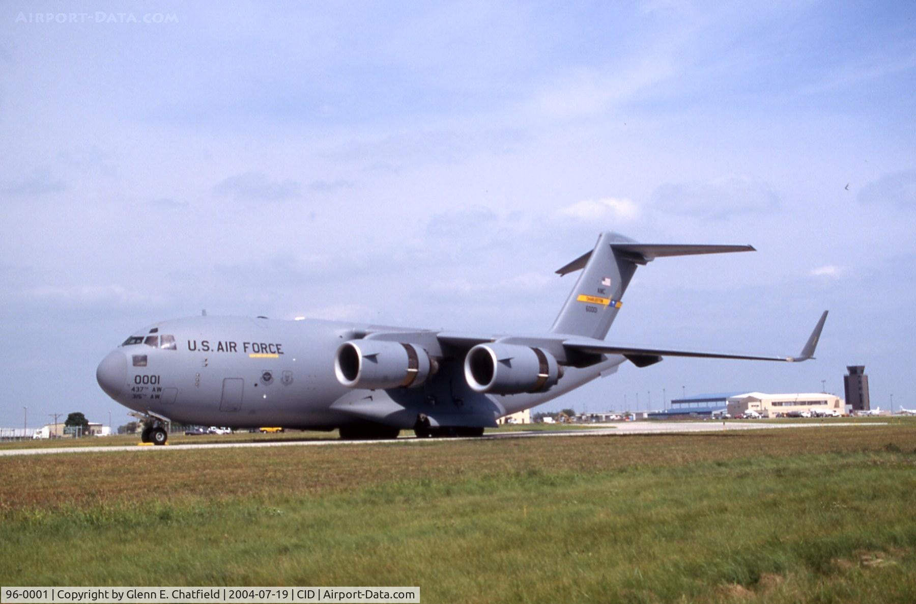 96-0001, 1996 McDonnell Douglas C-17A Globemaster III C/N P-33, C-17A on taxiway D by Rockwell-Collins