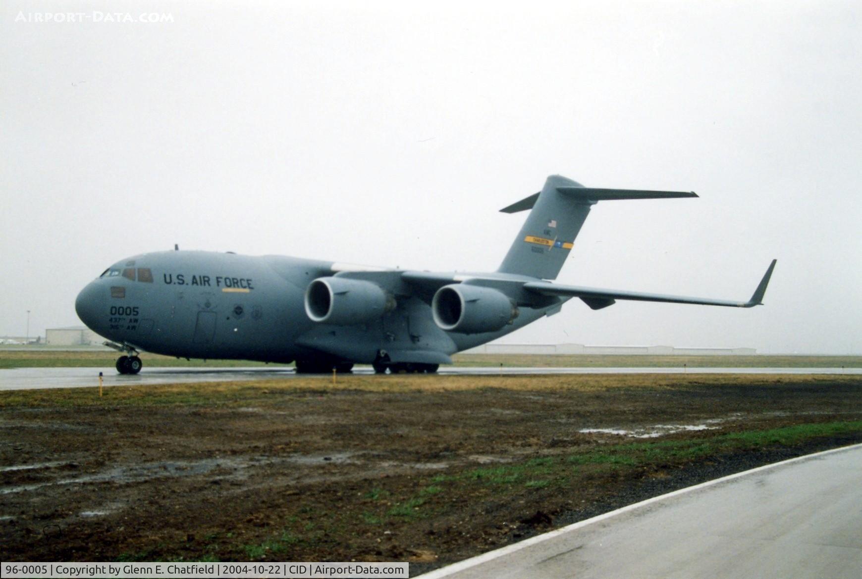 96-0005, 1996 McDonnell Douglas C-17A Globemaster III C/N P-37, C-17A parked on runway 13