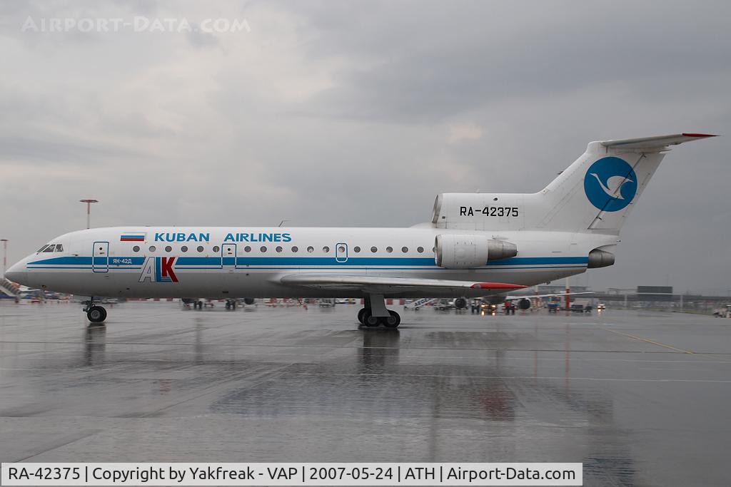RA-42375, 1990 Yakovlev Yak-42D C/N 4520424914410, Kuban Airlines Yakovlev 42