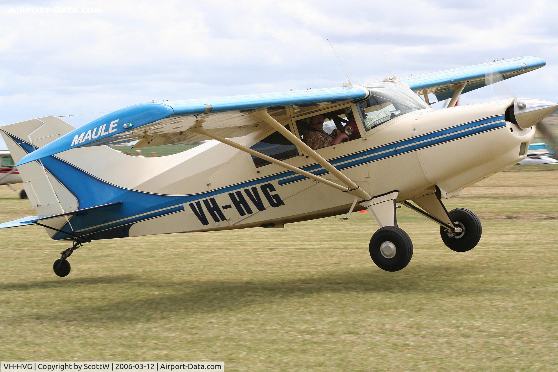 VH-HVG, 1977 Maule M-5-235C Lunar Rocket C/N 7122C, image taken at a aprivate airfield Clifton S.E QLD Australia