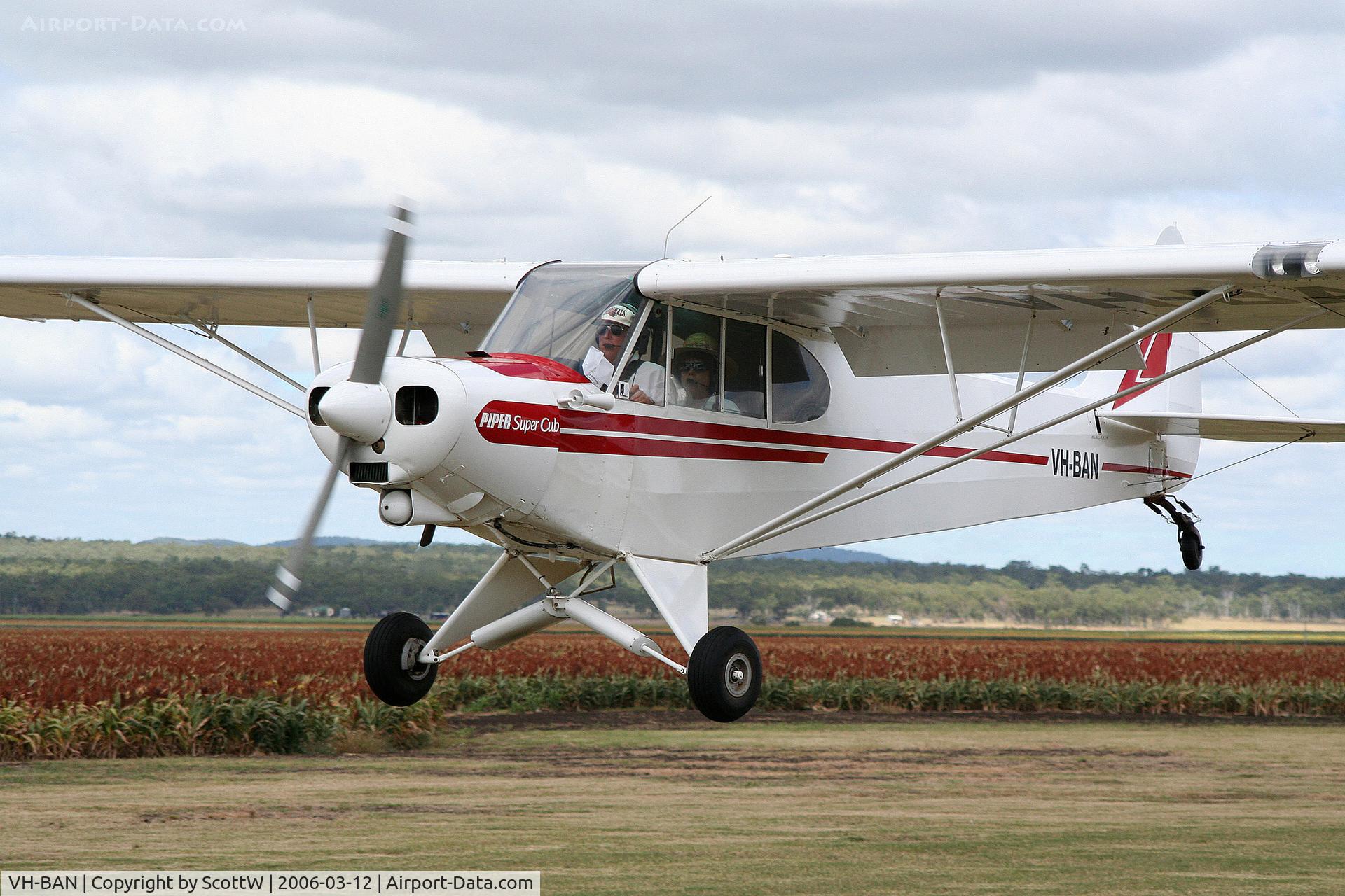 VH-BAN, 1968 Piper PA-18-150 Super Cub C/N 18-8754, image taken at a aprivate airfield Clifton S.E QLD Australia