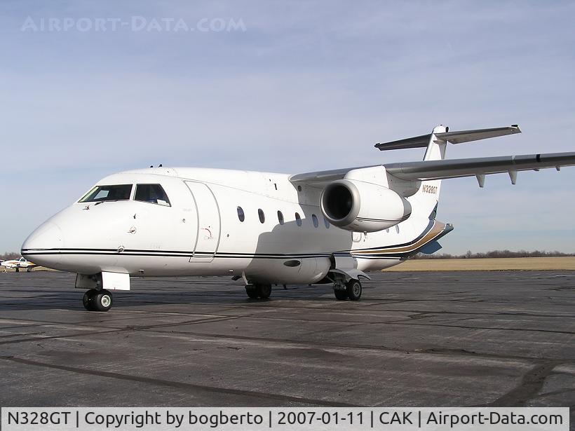 N328GT, 2001 Fairchild Dornier 328-300 328JET C/N 3183, Parked on the apron at the home office.