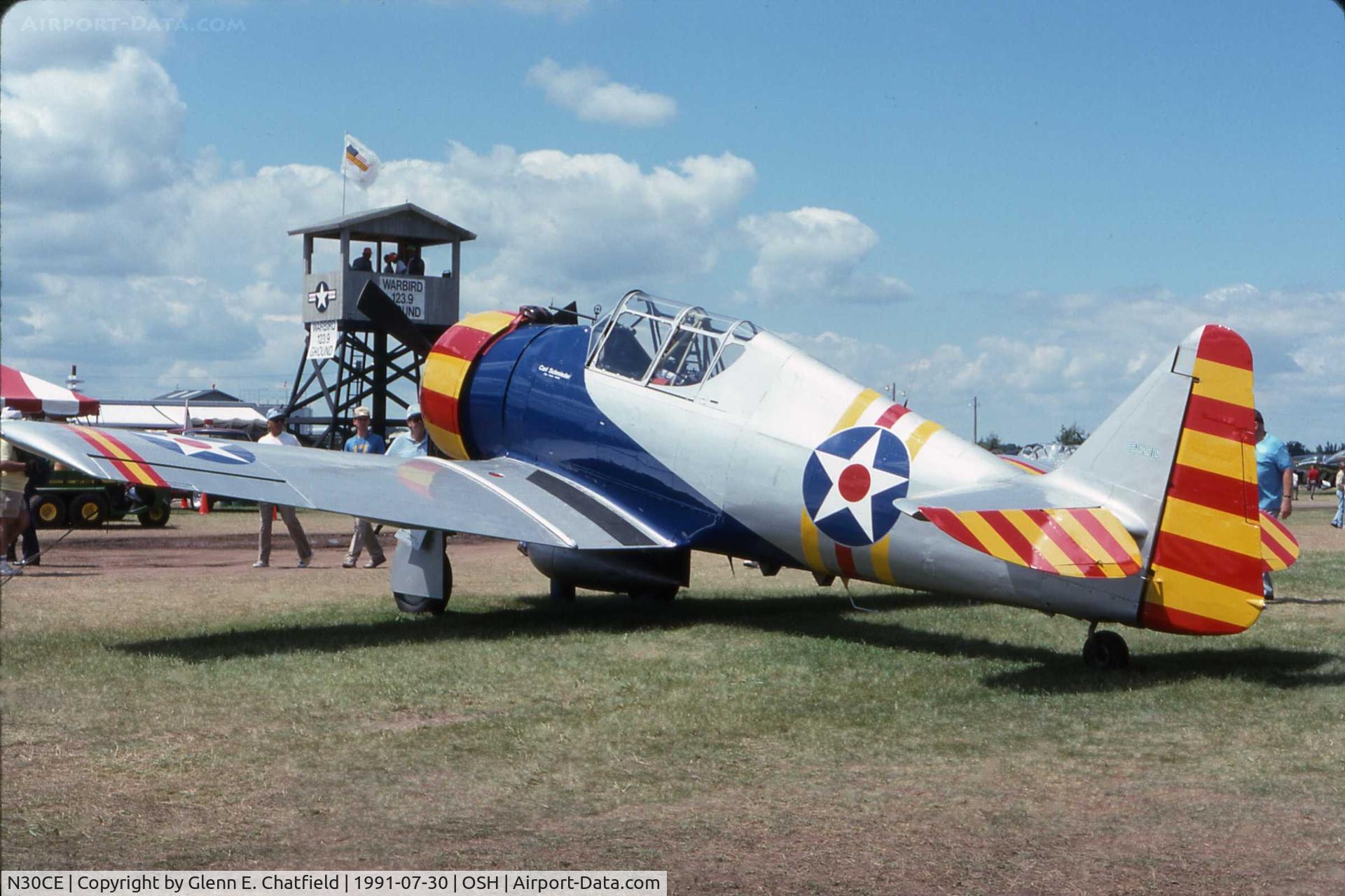N30CE, North American AT-6 C/N 8812956, SNJ-4 27560 was converted to look like a P-64.  Ex-N30CE It is now in Thailand.