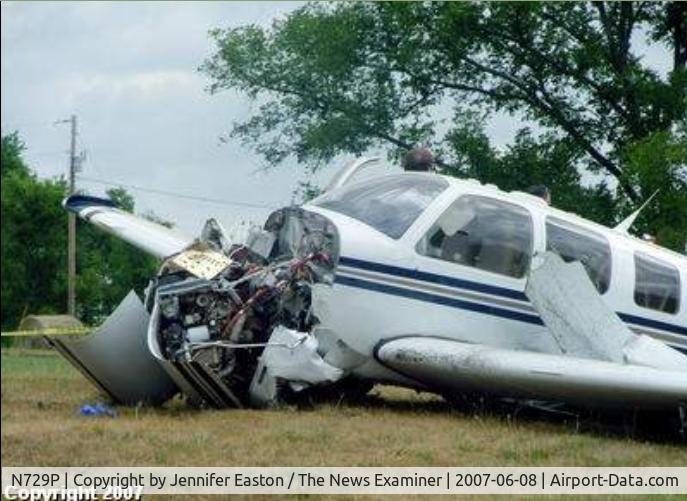 N729P, 2002 Raytheon Aircraft Company A36 Bonanza C/N E-3469, Crash Photo