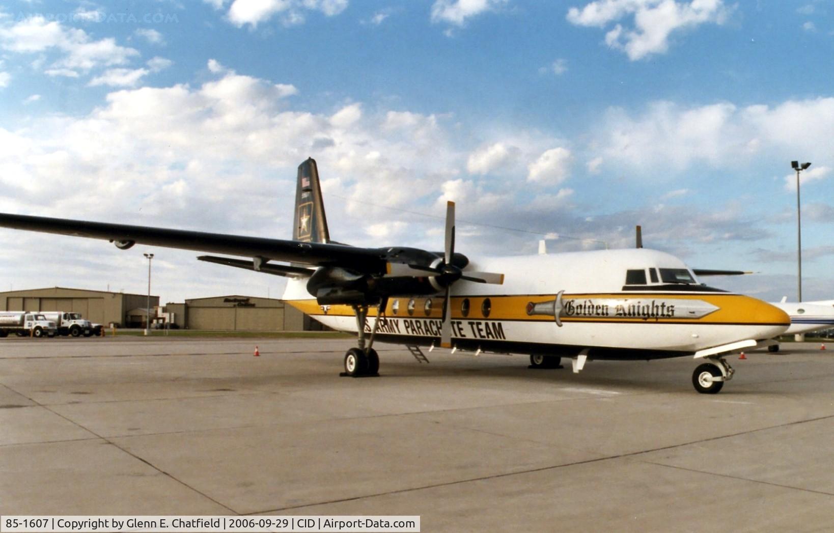 85-1607, 1983 Fokker C-31A (F27-400M) Troopship C/N 10653, Golden Knights plane